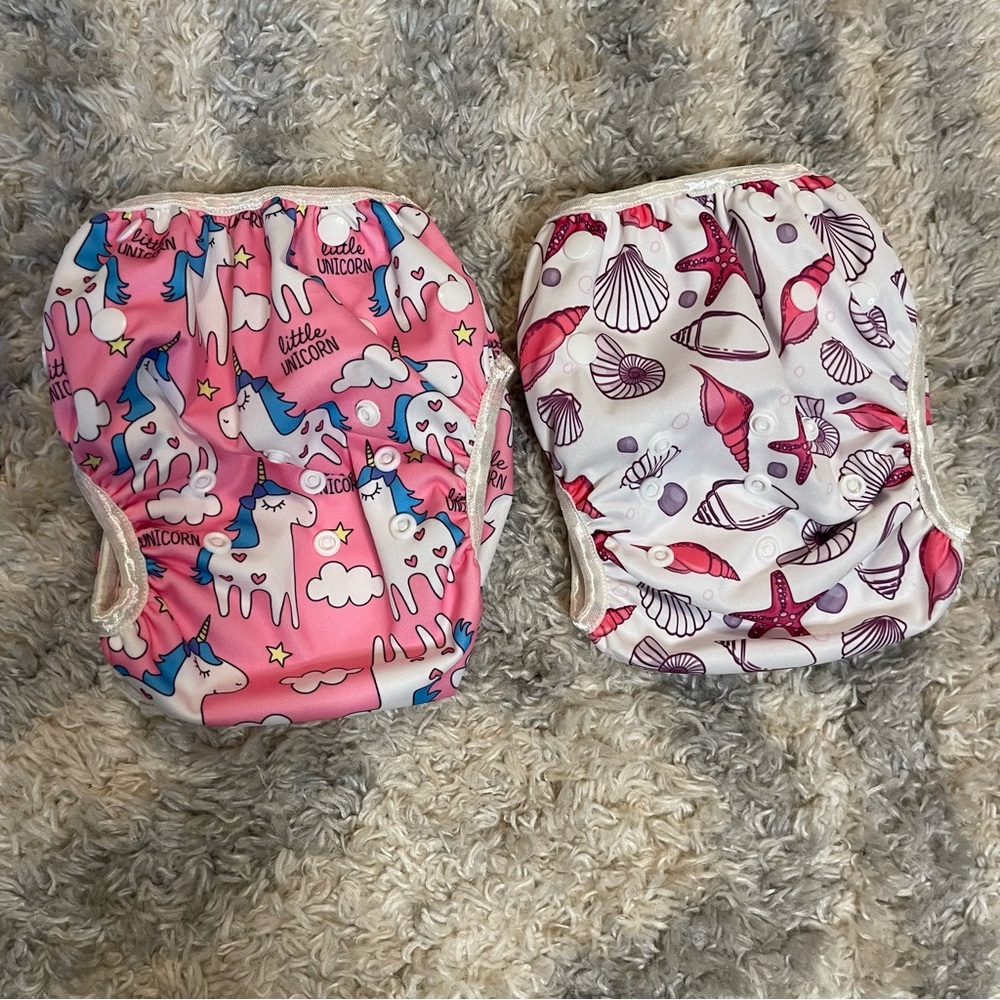 Set of 2 Alvababy Cloth Reusable Swim Diapers, OS